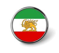 State Flag of Iran Round Brooch Pins Badge Printed Button Tie Lapel Backpack Pin Decoration for Women Men