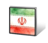 State Flag of Iran Square Metal Badges Decorative Brooches