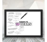 State Media Vision 18th Birthday Signature Poster - Memorable Guest Book Alternative - 18 Year Milestone Celebrations - Special Birthday Keepsake Gift (Pink 18 Years Poster, A3 Print Only)