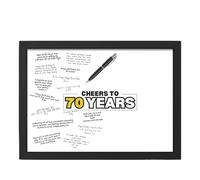 State Media Vision 70th Birthday Signature Poster - Memorable Guest Book Alternative - 70 Year Milestone Celebrations - Special Birthday Keepsake Gift (Gold 70 Years Poster, A3 Print Only)