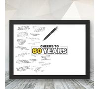 State Media Vision 80th Birthday Signature Poster - Memorable Guest Book Alternative - 80 Year Milestone - Special Birthday Keepsake Gift (Gold 80 Years Poster, A3 Print Only)