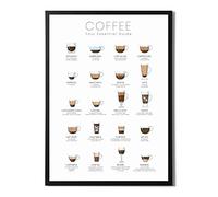 State Media Vision Coffee Types Poster, The Essential Guide For The Kitchen, 24 Ways To Make The Perfect Coffee, Espresso Variations (A4 Black Framed)