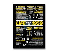 State Media Vision Framed Life Back in 1959 Poster A3 Size - 65th Birthday Celebration Gift - 35 x 46cm Ready to Hang Framed Print