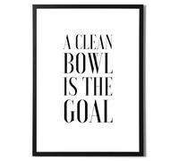 State Media Vision Funny Bathroom Quote Poster - A Clean Bowl Is The Goal Design - Hilarious Modern Wall Art Decor for Toilet - Variety of Sizes (A Clean Bowl Is The Goal, A4 Print Only)