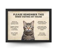 State Media Vision Funny Cat House Rules Wall Print - Lover's Hilarious Reminder for Guests - Tabby Poster - Variety of Sizes (A3 Print Only)