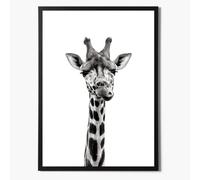 State Media Vision Giraffe Print In Black and White, Modern Simplistic Bathroom/Bedroom Home Decor, Safari Animal Giraffe Wallart (Giraffe, A4 Print Only)