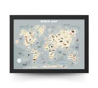 State Media Vision Kids Animals World Poster - Tinted Silver Kids Educational Classroom Wall Art - Kids Room Decor in a Variety of Sizes (Tinted Silver Animals Only, A4 Print Only)