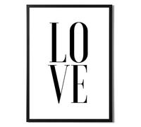 State Media Vision Love - Minimalist Typography Print - Black & White Design - Modern Wall Art in a Variety of Sizes (Love A3 Print Only)