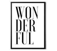 State Media Vision Wonderful - Minimalist Typography Print - Black & White Design - Modern Wall Art in a Variety of Sizes (Wonderful A3 Print Only)
