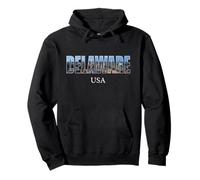 State of Delaware USA - Retro Effect Delaware Capital Pullover Hoodie