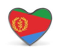 State Of Eritrea Flag Lapel Pin, Creative National Flag Square/Circle/Heart-Shaped Badge Brooch Pins, Patriotic National Style Souvenir Novelty Accessory For Unisex