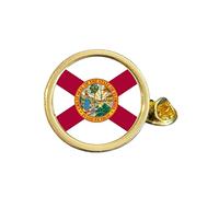 State Of Florida Part Flag USA Gold Plated Domed Lapel Pin Badge in Bag