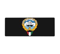 State of Kuwait Military Emblem Computer Desk Mat| Integrated Keyboard & Mouse Pad| Oversized Design| Soft Smooth for Writing| Anti-Slip Rubber Base Stable