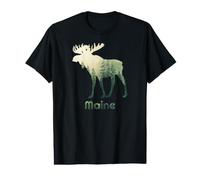 State of Maine Moose Forest Tree Hunter Wildlife Value Graphic T-Shirt