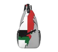 State of Palestine Flag Map 03 Crossbody Sling Bag Crossbody Shoulder Chest Bag Shoulder Strap Waist Fanny Pack Men Women