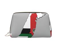 State of Palestine Flag map 03 Printed Zippered Toiletry Bag, Wide Open Storage Case for Personal Care Items and Cosmetics