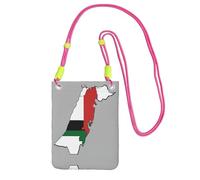 State Of Palestine Flag Map 03 Printing Crossbody Phone Case For Adult Wallet Crossbody Shoulder Bag With Detachable Shoulder Strap