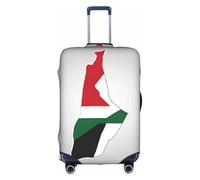 State Of Palestine Flag Map Print Travel Elastic Suitcase Luggage Baggage Cover Protector, Washable And Anti-Scratch, White, M