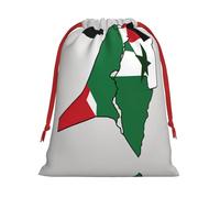 State Of Palestine Flag Map Print Ultra Soft Plush Gift Bags, Drawstring Christmas Party Candy Treat Favors, Xmas Holiday Sacks, Wedding Jewelry Pouches