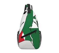 State of Palestine Flag Map02 Crossbody Sling Bag Crossbody Shoulder Chest Bag Shoulder Strap Waist Fanny Pack Men Women