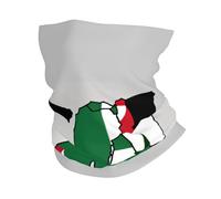 State Of Palestine Flag Map02 Print Windproof Neck Gaiter, Warmer Scarf Breathable Half-Face Mask Ski Mask Unisex For Outdoor