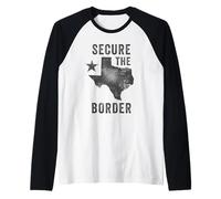 State of Texas Graphic - Secure The Border USA Raglan Baseball Tee