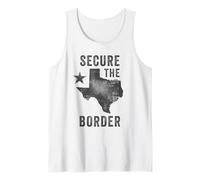 State of Texas Graphic - Secure The Border USA Tank Top