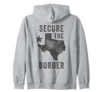 State of Texas Graphic - Secure The Border USA Zip Hoodie