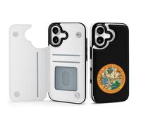 State Seal of Florida Phone Case Compatible with iPhone 17/17 Air/17 Pro/17 Pro Max Flip Protective Cover with Card Holder