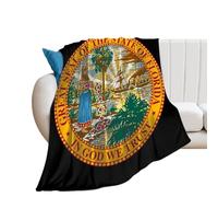 State Seal of Florida Soft Flannel Blanket 250g Large Bed Blankets Lightweight Carpet for Sofa Couch Bed 30"*40"(76 * 100cm)