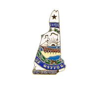 State Shaped Map Lapel Metal Pin Enamel Brooch Keepsake Beautifully Designed for Backpack Hat, Alloy Steel, no gemstone