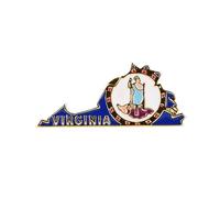 State Shaped Map Lapel Metal Pin Enamel Brooch Keepsake Beautifully Designed for Backpack Hat, Alloy Steel, no gemstone