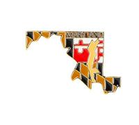 State Shaped Map Lapel Metal Pin Enamel Brooch Keepsake Beautifully Designed for Backpack Hat, Alloy Steel, no gemstone