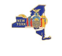 State Shaped Map Lapel Pin, Premium Brass Enamel Flag Brooch Badges, Patriotic Travel Souvenir Keepsake for Hat Backpack Bags Clothing