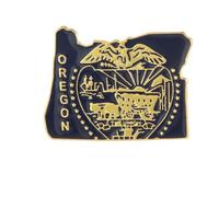 State Shaped Map Lapel Pin, Premium Brass Enamel Flag Brooch Badges, Patriotic Travel Souvenir Keepsake for Hat Backpack Bags Clothing, S, Brass, enamel