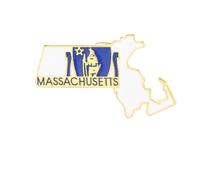 State Shaped Map Lapel Pin, Premium Brass Enamel Flag Brooch Badges, Patriotic Travel Souvenir Keepsake for Hat Backpack Bags Clothing