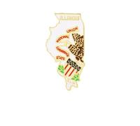 State Shaped Map Lapel Pin, Premium Brass Enamel Flag Brooch Badges, Patriotic Travel Souvenir Keepsake for Hat Backpack Bags Clothing, S, Brass, enamel