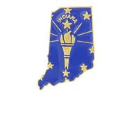 State Shaped Map Lapel Pin, Premium Brass Enamel Flag Brooch Badges, Patriotic Travel Souvenir Keepsake for Hat Backpack Bags Clothing