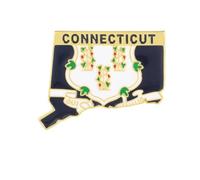 State Shaped Map Lapel Pin, Premium Brass Enamel Flag Brooch Badges, Patriotic Travel Souvenir Keepsake for Hat Backpack Bags Clothing, S, Brass, enamel