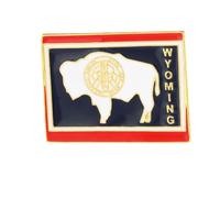 State Shaped Map Lapel Pin, Premium Brass Enamel Flag Brooch Badges, Patriotic Travel Souvenir Keepsake for Hat Backpack Bags Clothing