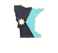 State Shaped Map Lapel Pin, Premium Brass Enamel Flag Brooch Badges, Patriotic Travel Souvenir Keepsake for Hat Backpack Bags Clothing