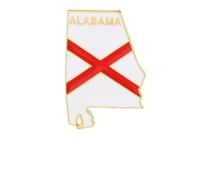 State Shaped Map Lapel Pin, Premium Brass Enamel Flag Brooch Badges, Patriotic Travel Souvenir Keepsake for Hat Backpack Bags Clothing