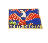 State Shaped Map Lapel Pin, Premium Brass Enamel Flag Brooch Badges, Patriotic Travel Souvenir Keepsake for Hat Backpack Bags Clothing