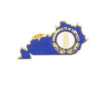 State Shaped Map Lapel Pin, Premium Brass Enamel Flag Brooch Badges, Patriotic Travel Souvenir Keepsake for Hat Backpack Bags Clothing, S, Brass, enamel