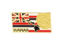 State Shaped Map Lapel Pin, Premium Brass Enamel Flag Brooch Badges, Patriotic Travel Souvenir Keepsake for Hat Backpack Bags Clothing
