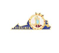 State Shaped Map Lapel Pin, Premium Brass Enamel Flag Brooch Badges, Patriotic Travel Souvenir Keepsake for Hat Backpack Bags Clothing, S, Brass, enamel