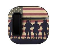 State U.S Flag Military Soldiers Army Case Compatible with AirPods 4 Hard Earphone Case Protective Cover