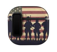 State U.S Flag Military Soldiers Army Compatible for AirPods Pro 4 Earphone Case Cover Headphone Storage Bag
