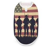 State U.S Flag Military Soldiers Army Dog Clothes Printed Pet Shirts Summer Vest T-Shirt Sweatshirt for Small Dogs Cats M