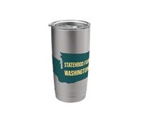 Statehood for Washington Retro Minimalist State Map Joke Stainless Steel Insulated Tumbler